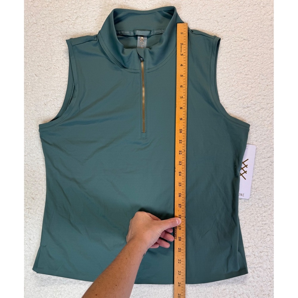 Rhone Womens Revive™ Rib Zip Tank, Green Smoke, Womens Size Large, NWT - Picture 7 of 8